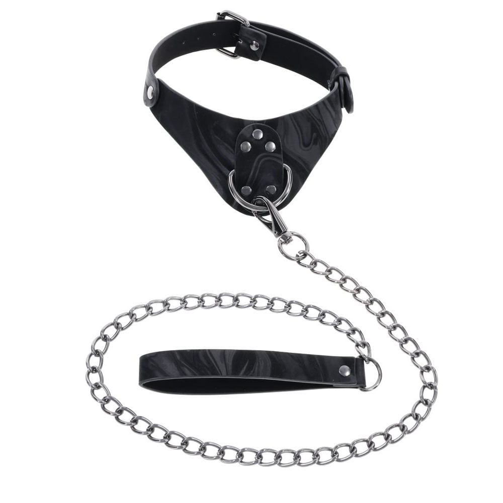 Sportsheets Velvet Noir Collar and Leash with Removable Chain and Faux Leather Handle > Bondage Gear > Collars & Leashes