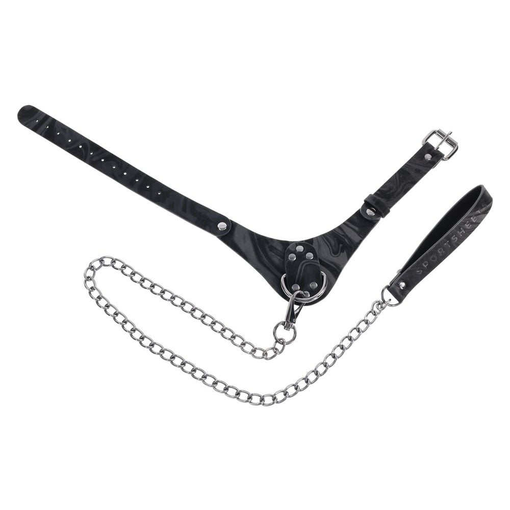 Sportsheets Velvet Noir Collar and Leash with Removable Chain and Faux Leather Handle > Bondage Gear > Collars & Leashes