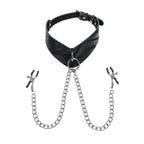 Sportsheets Velvet Noir Collar & Removable Clamps Neck and Nipple Restraints > Bondage Gear > Collars & Leashes
