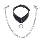 Sportsheets Velvet Noir Collar & Removable Clamps Neck and Nipple Restraints > Bondage Gear > Collars & Leashes