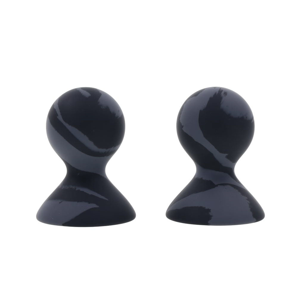 Sportsheets Velvet Noir Silicone Nipple Suckers Set of 2 in Grey with Marbled Pattern > Sex Toys > Nipple Suckers