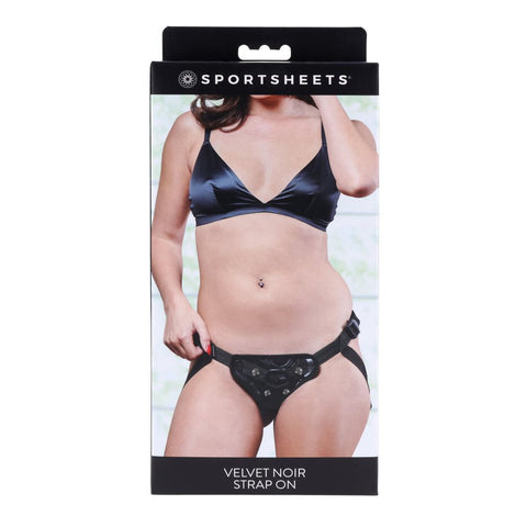 Sportsheets Velvet Noir Strap On Adjustable Strap-On Harness No Probe Included STRAP-ONS