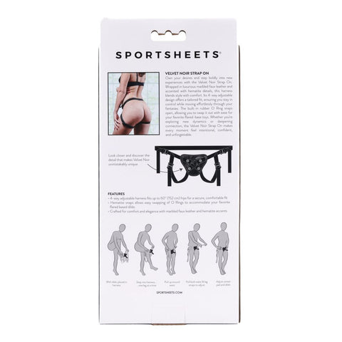 Sportsheets Velvet Noir Strap On Adjustable Strap-On Harness No Probe Included STRAP-ONS