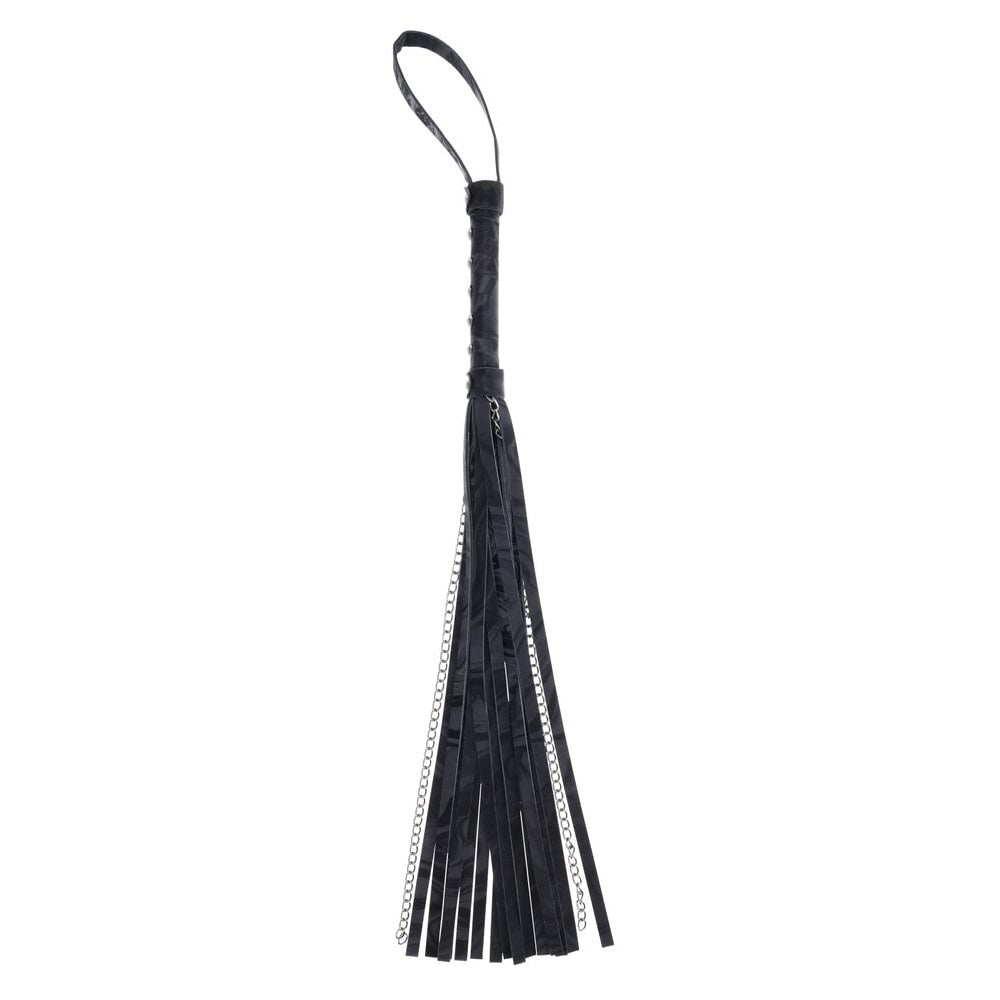 Sportsheets Velvet Noir Chain Flogger 43 cm Faux Leather and Hematite Chain Whip > Bondage Gear > Whips & Floggers