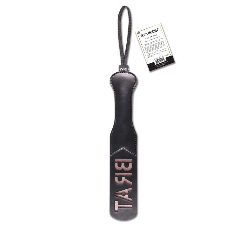 Sex And Mischief Brat Paddle - Faux Leather Wrist Strap Impact Paddle > Bondage Gear > Paddles