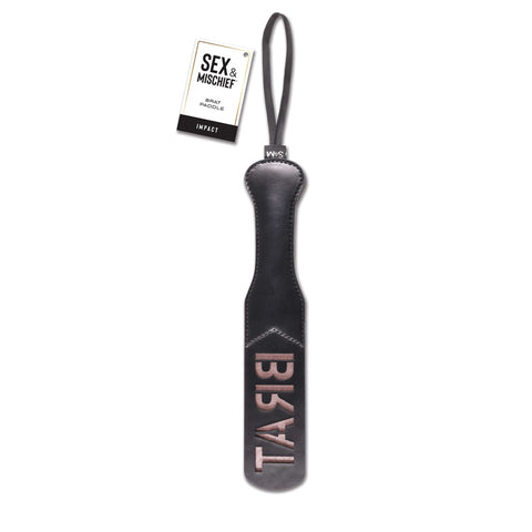 Sex & Mischief Brat Paddle 10.1 cm with Thuddy Impact Black Whips & Paddles