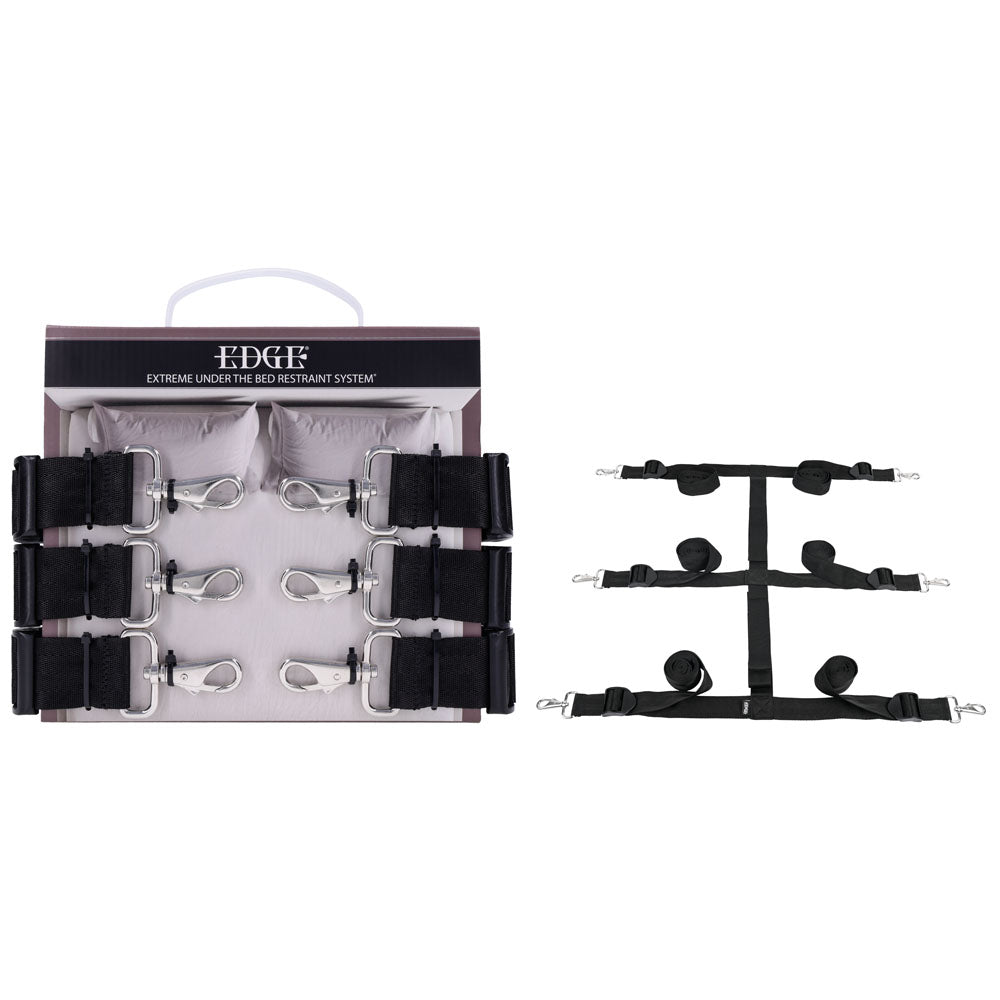Edge Extreme Under the Bed Restraint System – Bed Bondage Restraint System Black > Bondage Gear > Bed Restraints Main image