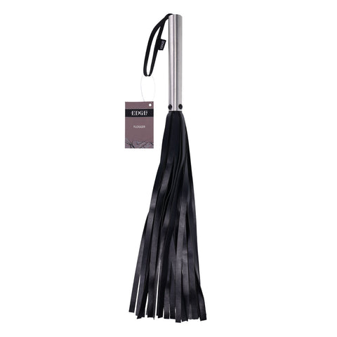 Edge Flogger Whip with Metal Handle for Impact Play Silver Whips & Paddles