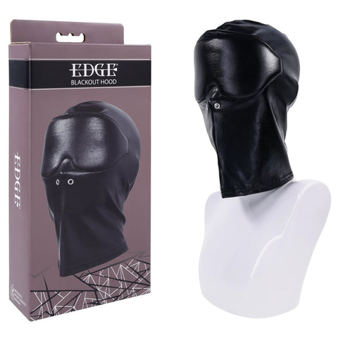 Edge Blackout Hood – Full-Coverage Hood Mask for Complete Sight Deprivation Black > Bondage Gear > Bondage Hoods