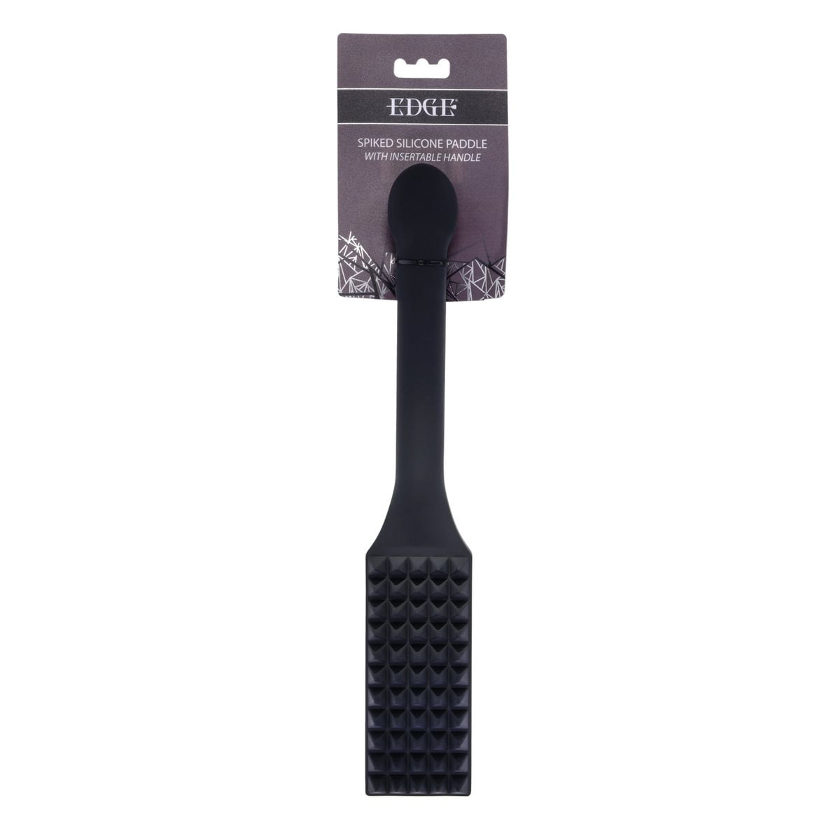 Edge Spiked Silicone Paddle – Spanking Paddle with Insertable Handle Black > Bondage Gear > Paddles