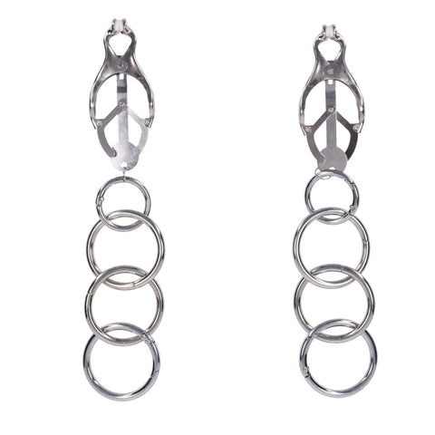 Edge Tuggable Clover Clamps – Metal Nipple Restraints > Sex Toys > Nipple Clamps