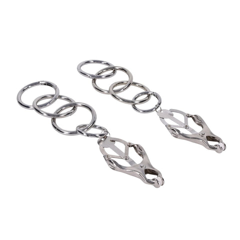Edge Tuggable Clover Clamps – Metal Nipple Restraints > Sex Toys > Nipple Clamps