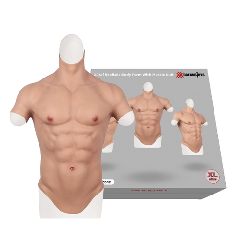XX-DREAMSTOYS Ultra Realistic Silicone Muscle Suit for Men Size XL with Detailed Torso and Stretchable Fit Default Title Bodyforms