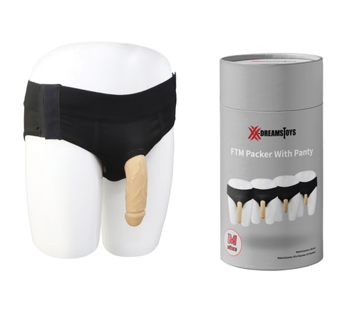 XX-DREAMSTOYS FTM Packer with Panty Size M Silicone Packer and Black Polyester-Elastane Underpants Default Title Packers