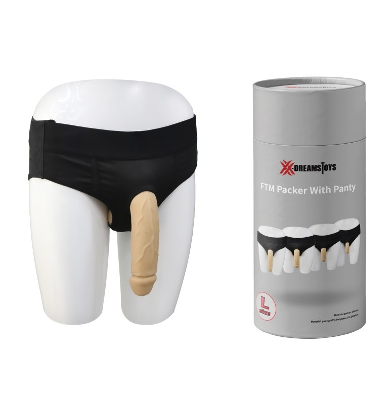 XX-Dreamstoys FTM Silicone Packer with Black Panty Size L 18cm Length 4.5cm Diameter Default Title Packers