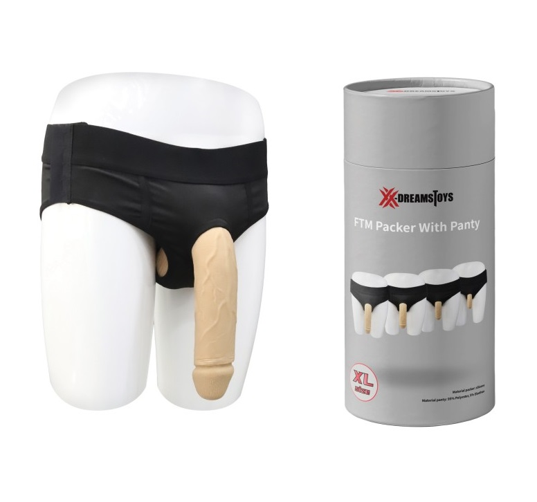 XX-Dreamstoys FTM Silicone Packer with Black Panty Size XL 22cm Length Secondary image