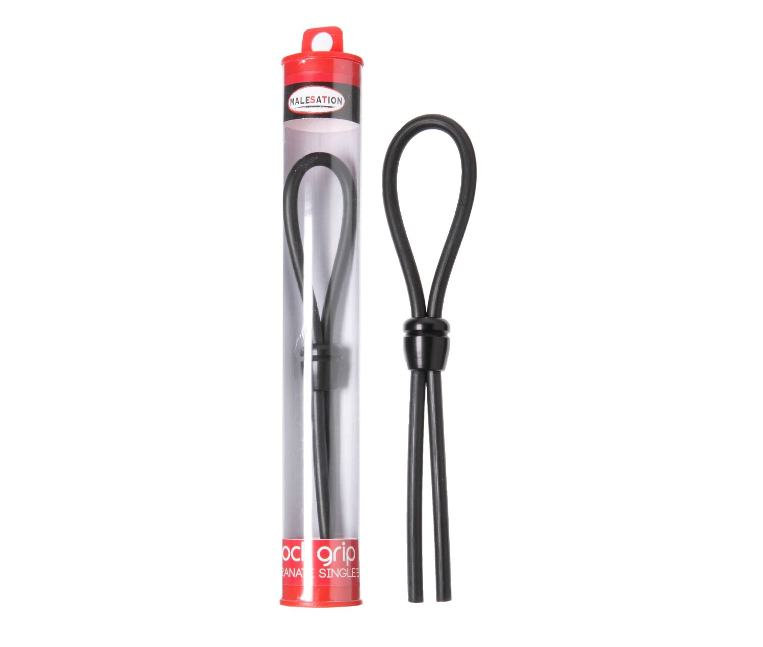St Rubber | Malesation Cock-grip Single Black - Adjustable Lasso Cock Ring Main image