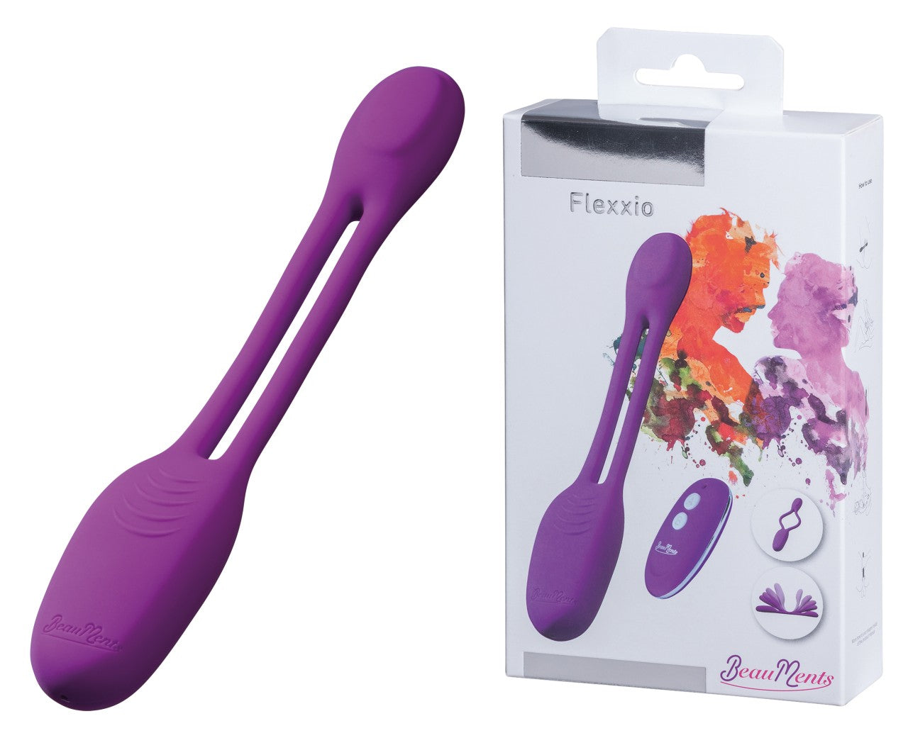 BeauMents Flexxio Purple Dual Motor Silicone Vibrator with Remote Control and Waterproof Design Secondary image