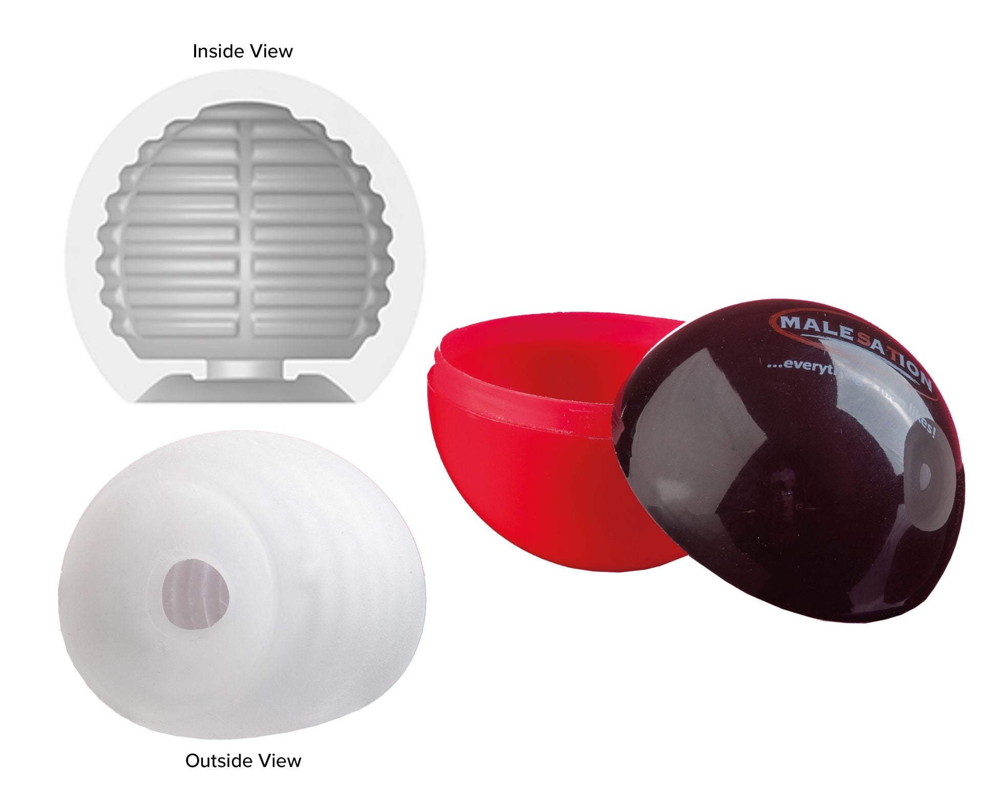 Malesation Masturbation Cup Lucky Ball Type 1 Soft Stretchable TPE 5.4 cm Length Secondary image