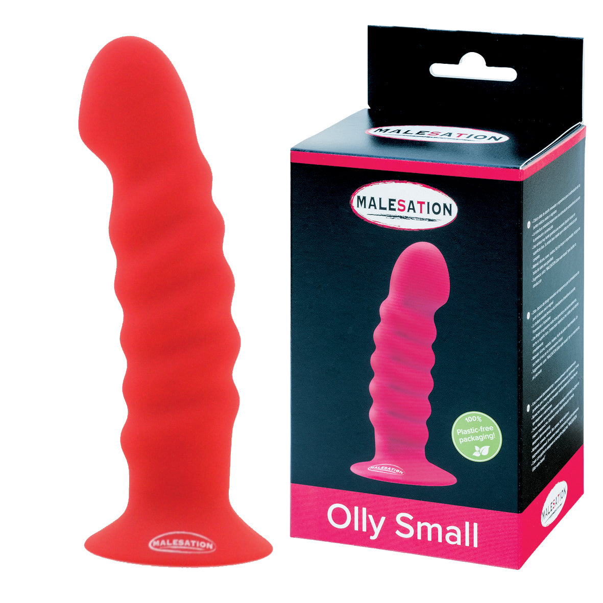 Malesation Olly Dildo Small Red Silicone with Suction Cup 13.6 cm Length Secondary image