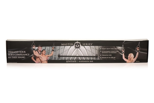 Master Series Levitate Suspension Bar Black Steel 36 Inch with 20 Inch Chains Supports Up to 350 Pounds Default Title > Bondage Gear > Restraints