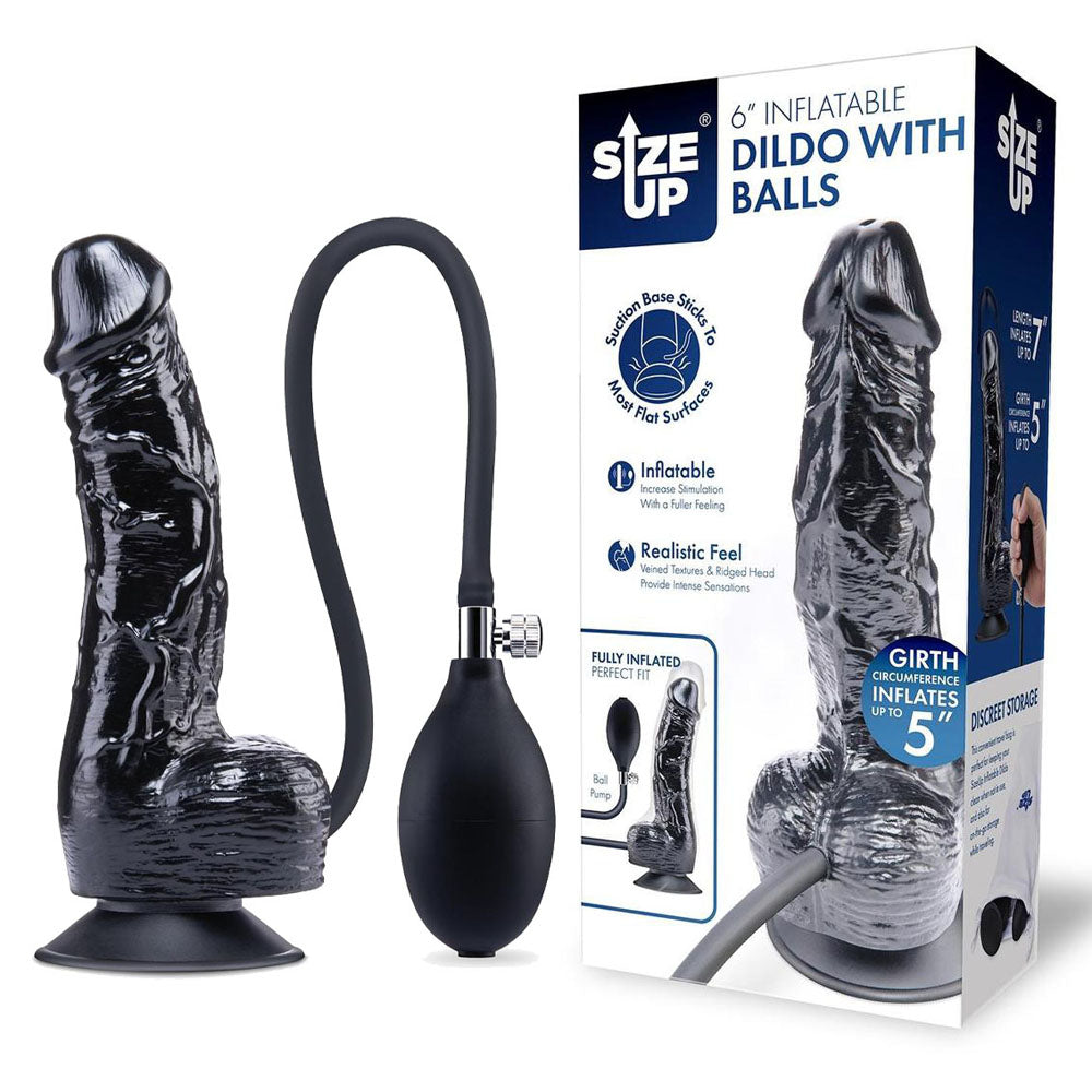 Size Up 6 Inch Inflatable Dildo with Balls – 7 Inch Inflatable Dildo Secondary image