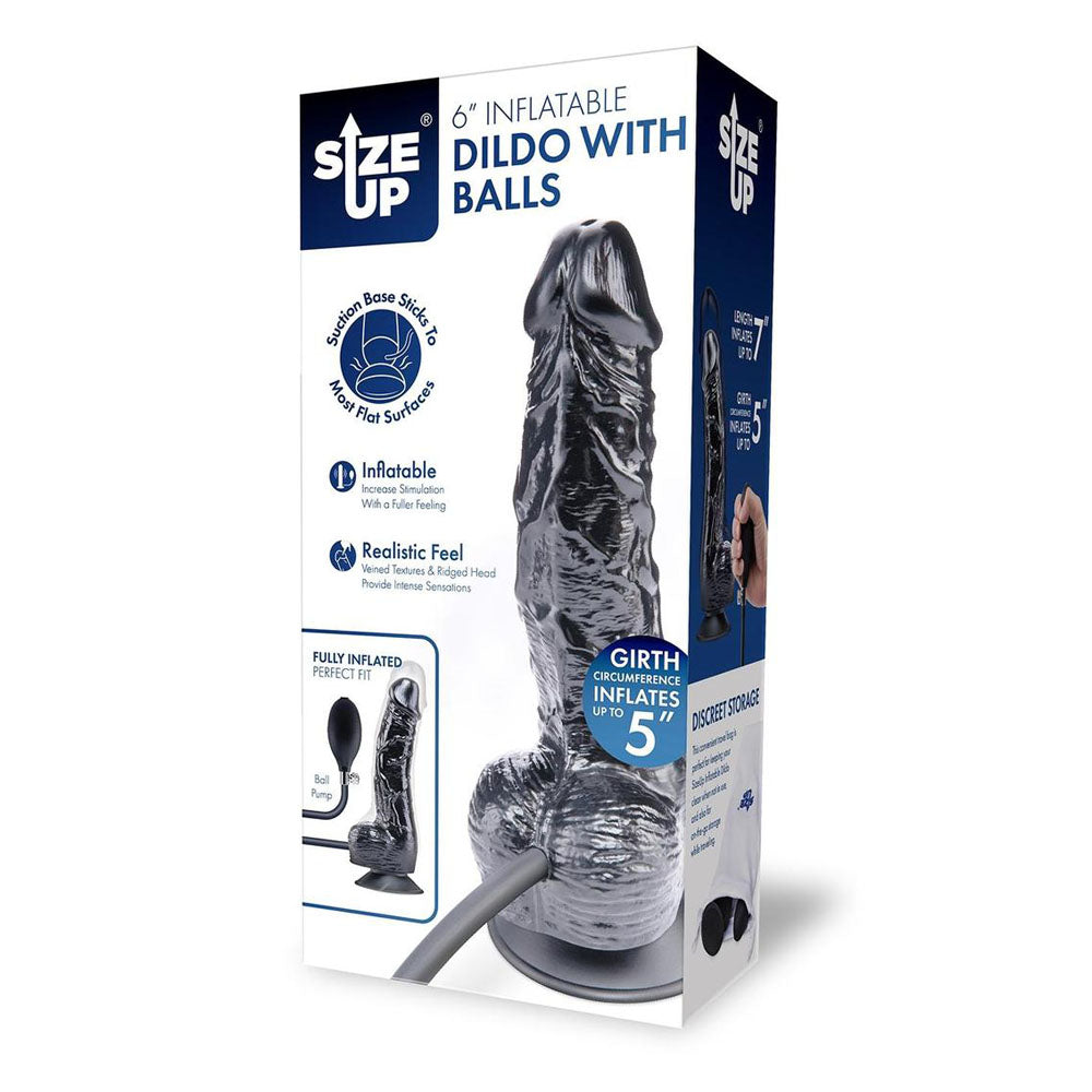 Size Up Inflatable Dildo with Balls – 6 to 7 Inch Adjustable Length, 5 Inch Girth Inflatable Dong DONGS