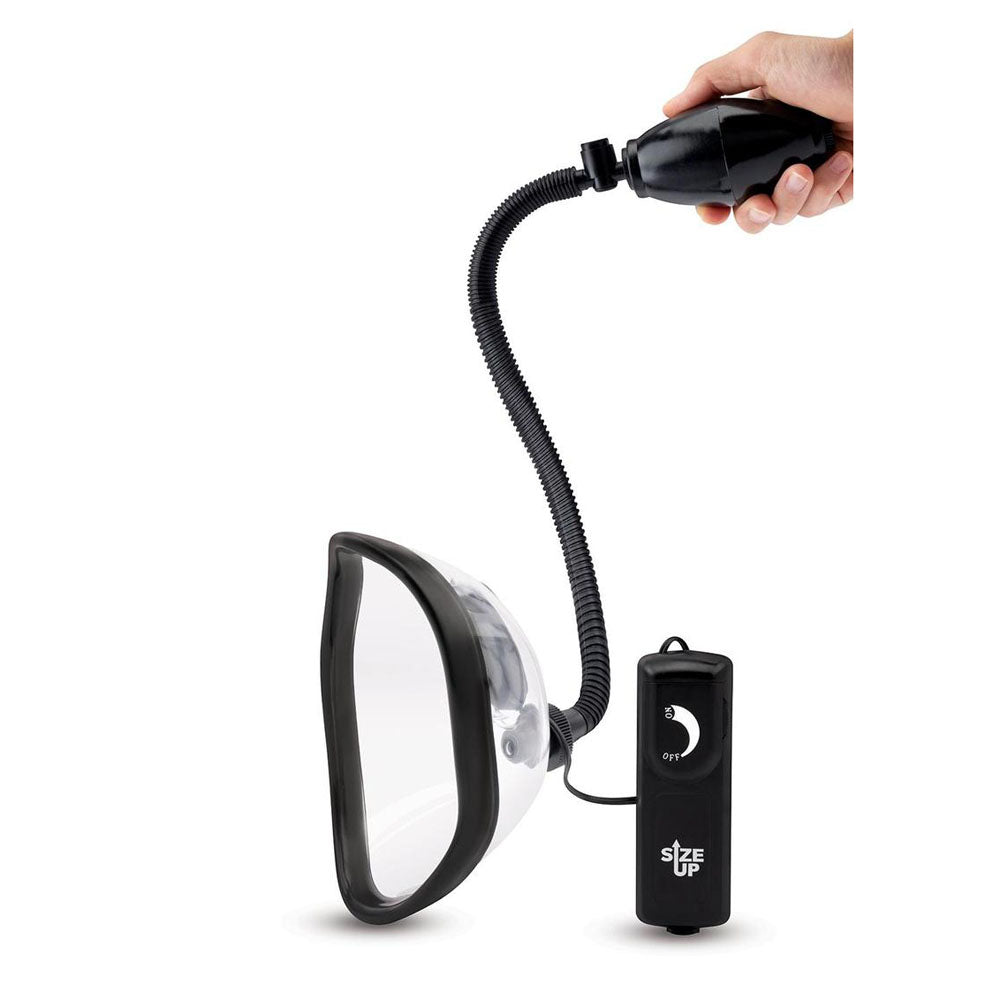 Size Up Vibrating Vagina Pump – Clear Chamber Vibrating Pussy Pump with Wired Dial Controller Female Pumps