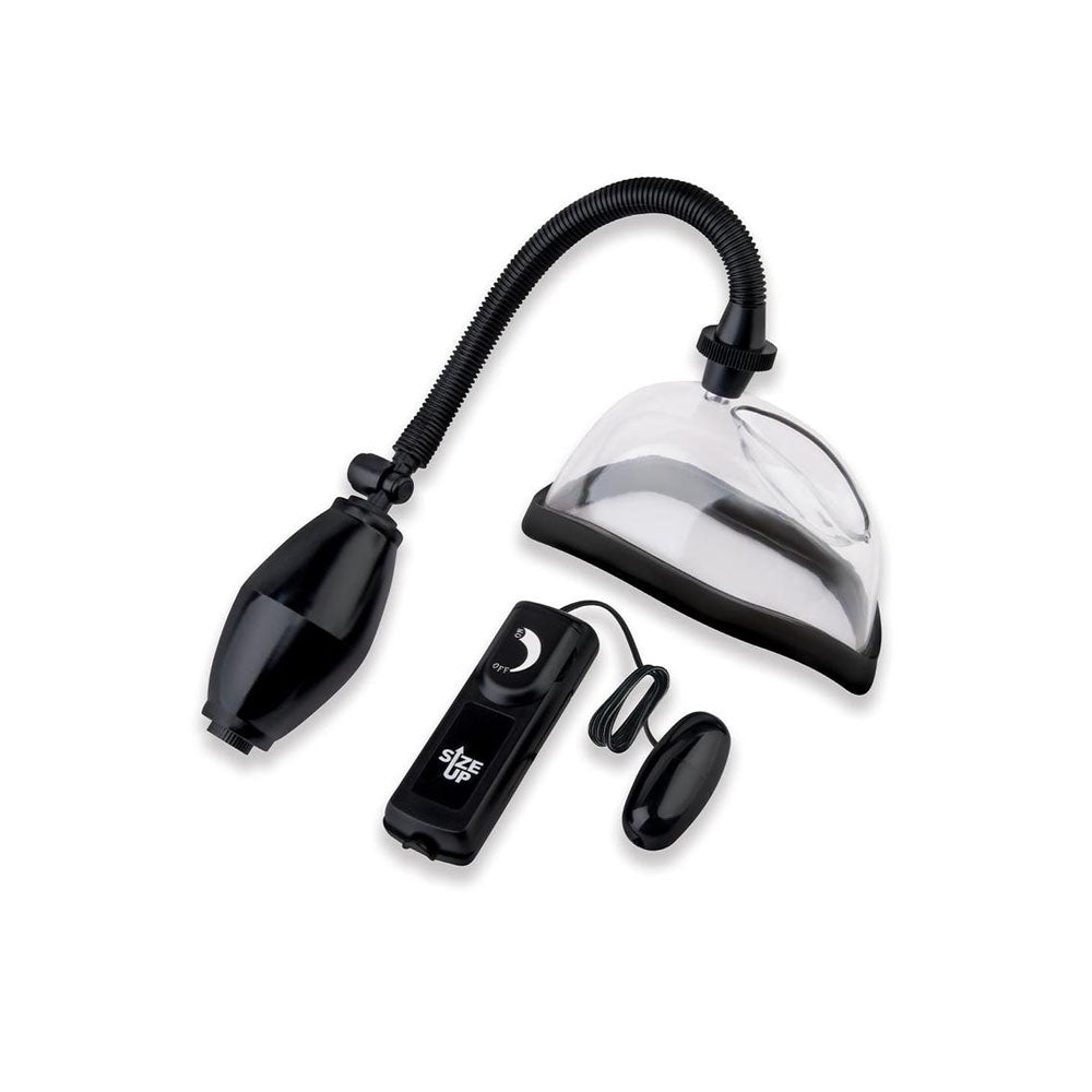 Size Up Vibrating Vagina Pump – Clear Chamber Vibrating Pussy Pump with Wired Dial Controller Female Pumps