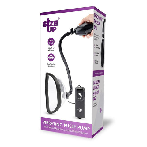 Size Up Vibrating Vagina Pump – Clear Chamber Vibrating Pussy Pump with Wired Dial Controller Female Pumps