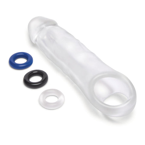 Size Up 2 Inch See Thru Penis Extender with Ball Loop SLEEVES