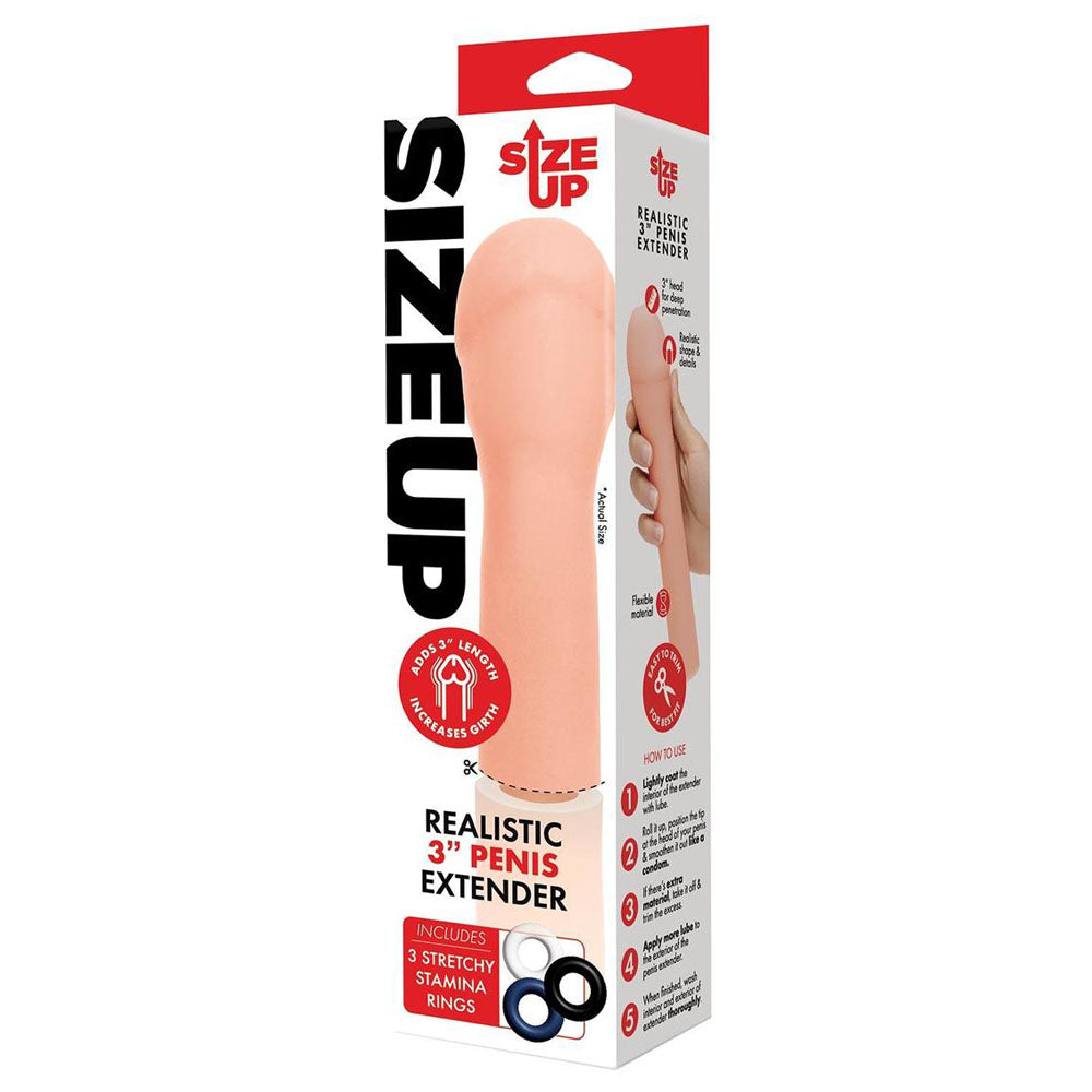 Size Up Realistic 3 Inch Penis Extender > Sex Toys For Men > Penis Sleeves