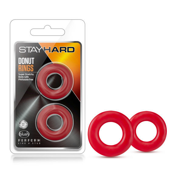Stay Hard Red Donut Rings Male Cock Ring Durable and Stretchy > Cock Ring > Sets Main image