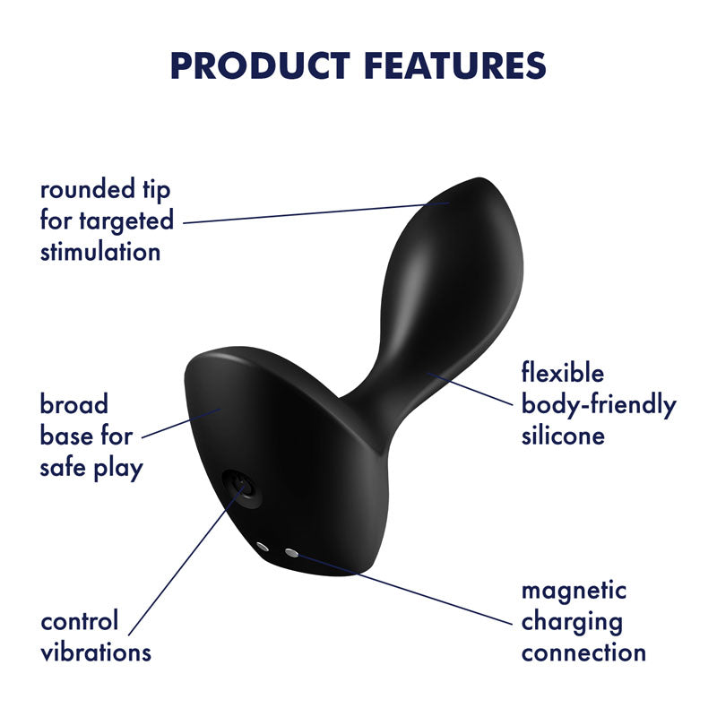 Satisfyer Backdoor Lover 4.4 Inch Elegant Anal Plug > Anal Range > Vibrating Butt Plugs