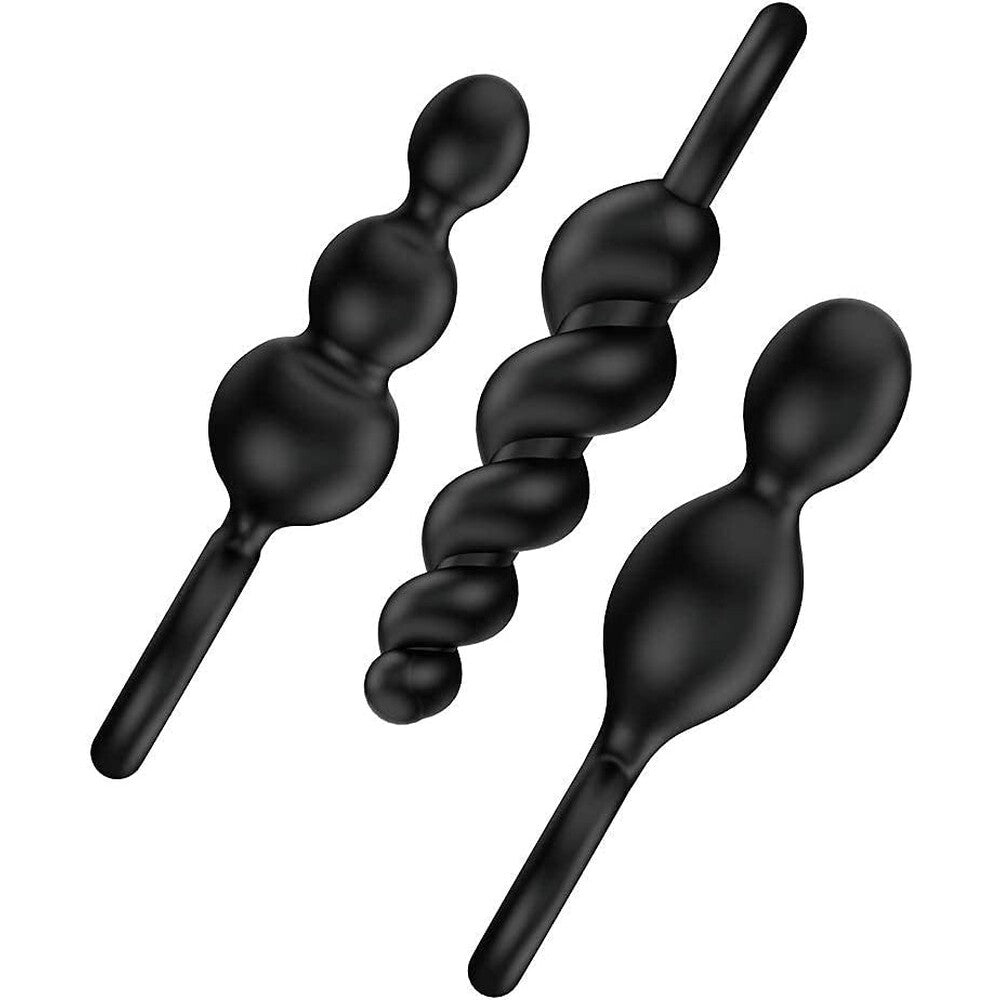 Satisfyer Booty Call Anal Plug Set Of 3 Black Silicone > Anal Range > Butt Plug Kits
