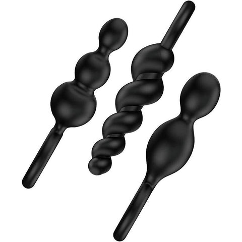 Satisfyer Booty Call Anal Plug Set Of 3 Black Silicone > Anal Range > Butt Plug Kits
