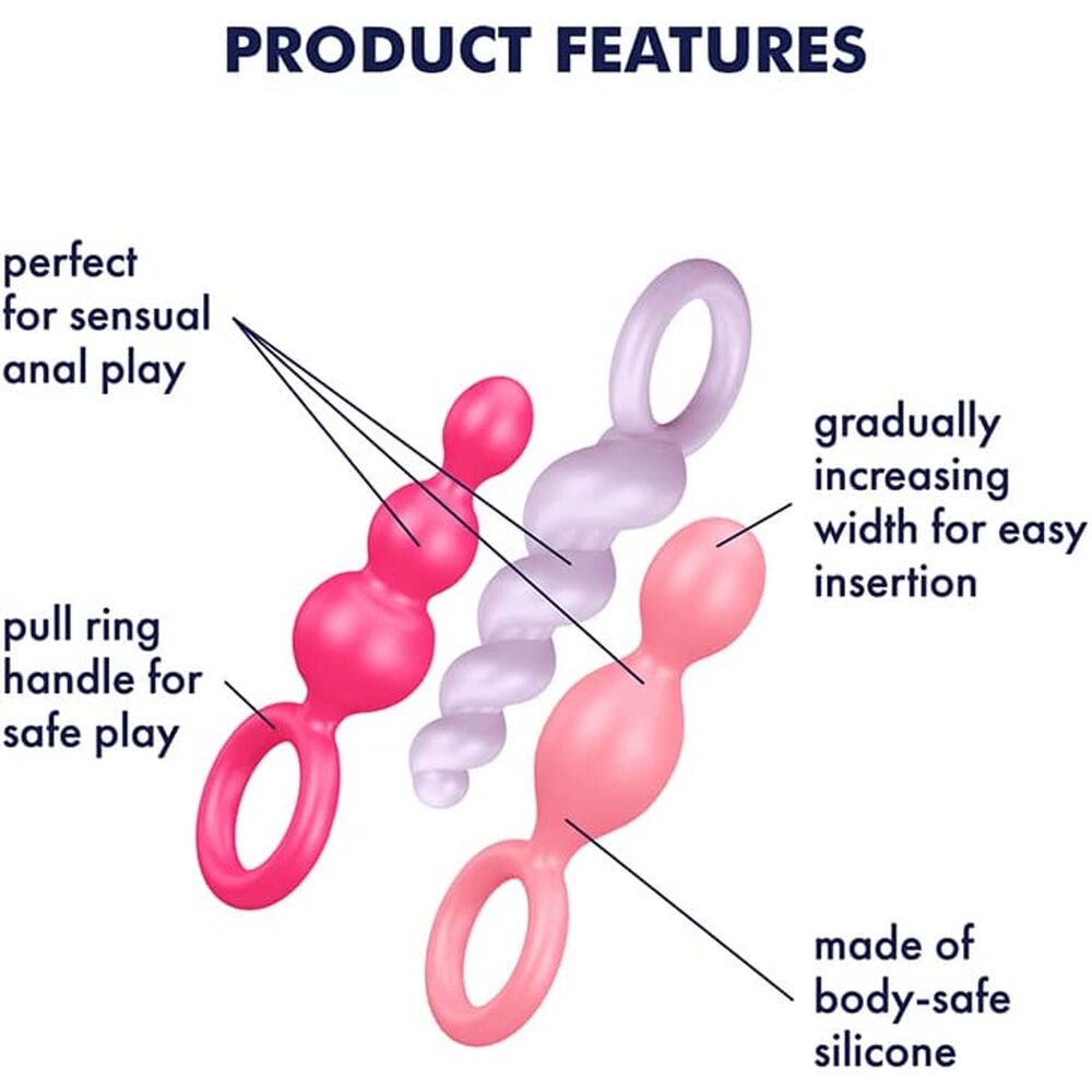 Satisfyer Booty Call Set Of 3 Multicolour Anal Plugs > Anal Range > Anal Beads