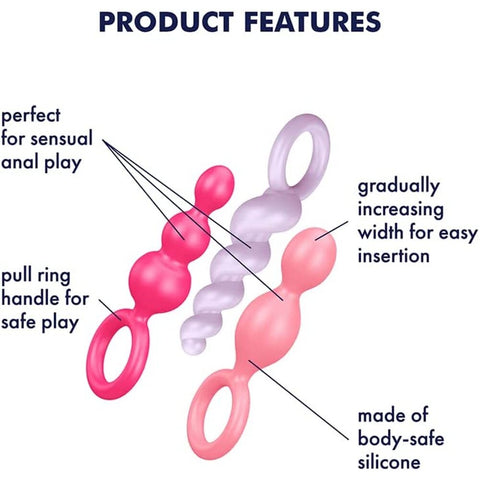 Satisfyer Booty Call Set Of 3 Multicolour Anal Plugs > Anal Range > Anal Beads