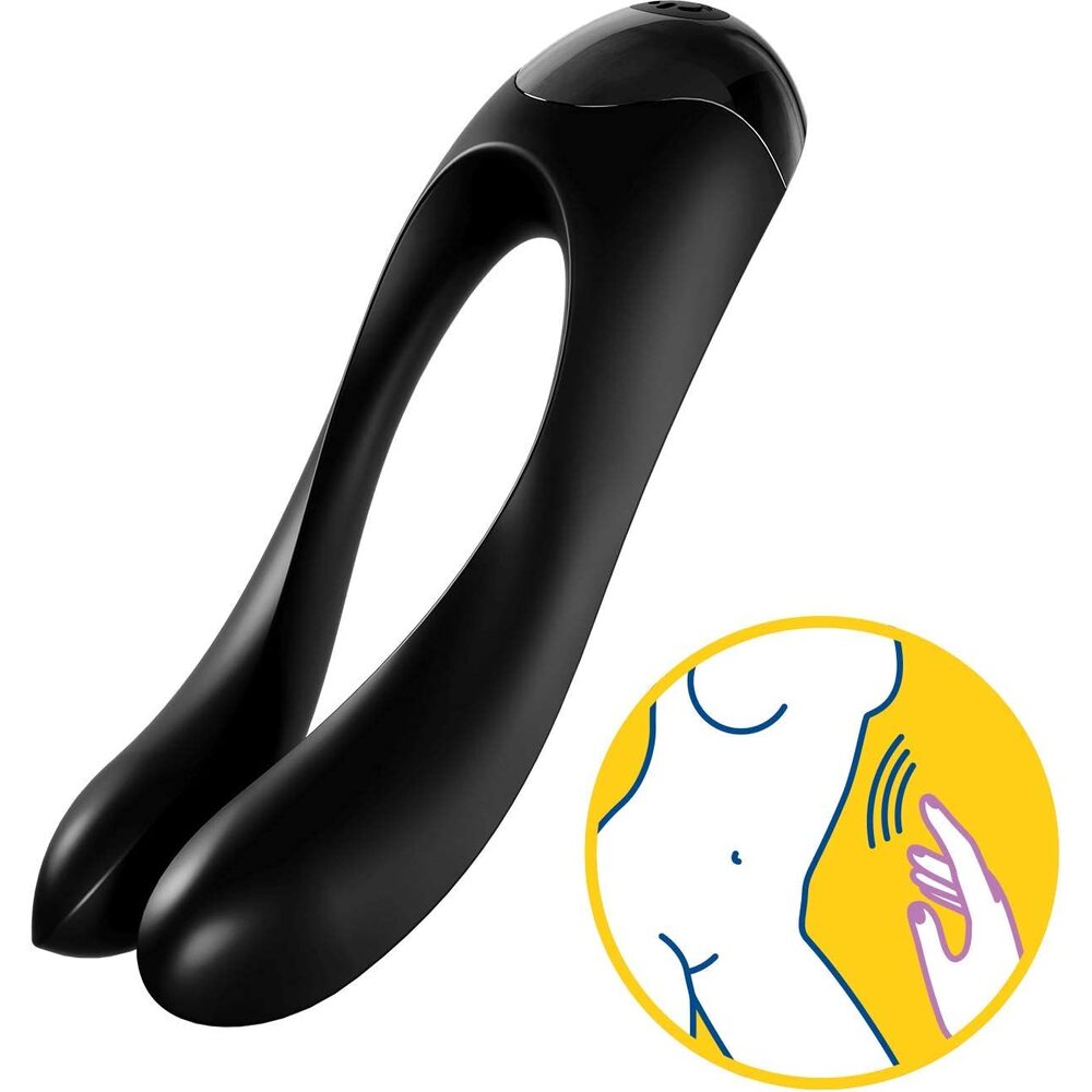 Satisfyer Candy Cane Finger Vibrator Black Dual Motor Secondary image