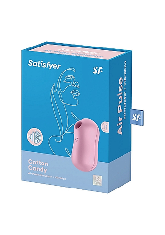 Satisfyer Cotton Candy Lilac Compact Oval Lay-On Vibrator with Pressure Waves and Vibration Vibrating Pads