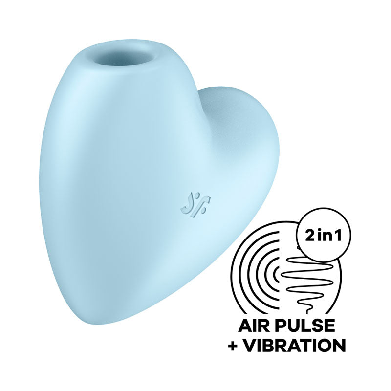 Satisfyer Cutie Heart USB Rechargeable Air Pulsation Stimulator Blue STIMULATORS