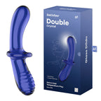 Satisfyer Double Crystal Borosilicate Glass Dildo – Temperature Play Sex Toy Blue > Glass > Dildos