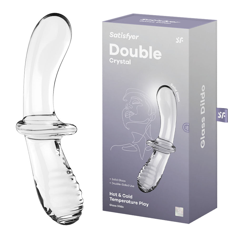 Satisfyer Double Crystal Borosilicate Glass Dildo – Temperature Play Sex Toy > Glass > Dildos