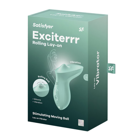 Satisfyer Exciterrr Mint Lay-On Vibrator with Rolling Stimulating Ball and Vibration Vibrating Pads