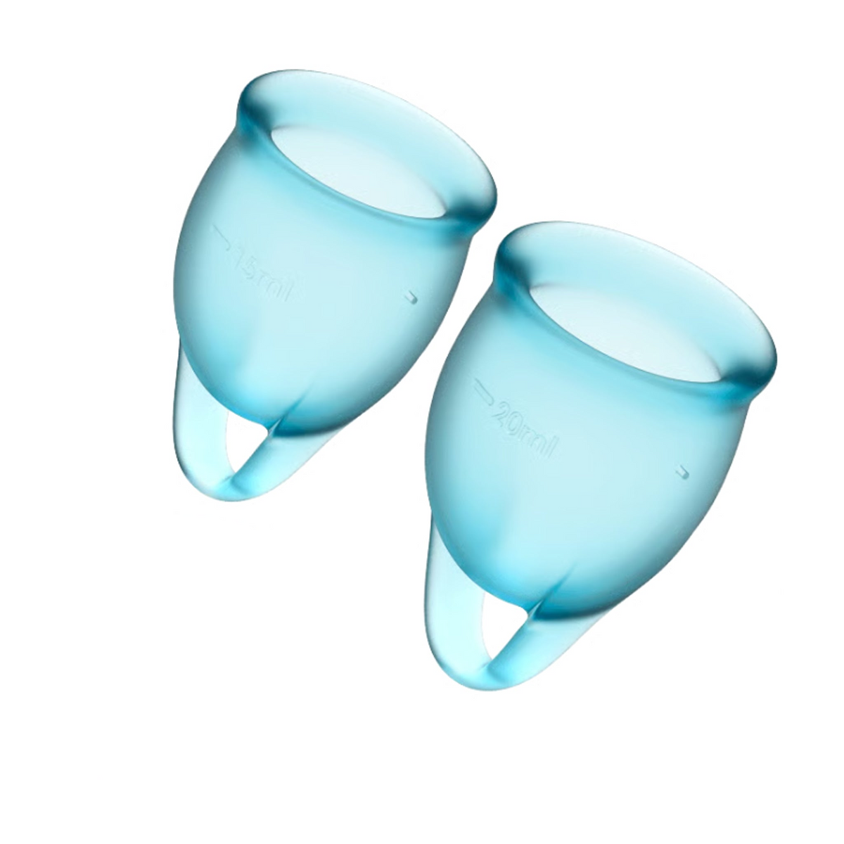 Satisfyer Feel Confident Menstrual Cup Light Blue 15ml and 20ml Reusable Medical Grade Silicone > Essentials > Menstrual Products