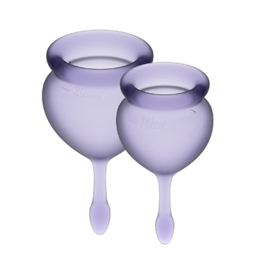 Satisfyer Feel Good Menstrual Cup Lilla Medical Grade Silicone 2 Pack 15ml and 20ml Feminine Care