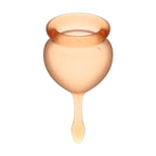 Satisfyer Feel Good Menstrual Cup Orange with 15ml and 20ml Sizes Medical Grade Silicone > Essentials > Menstrual Products