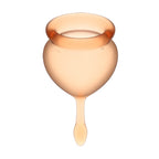 Satisfyer Feel Good Menstrual Cup Orange with 15ml and 20ml Sizes Medical Grade Silicone > Essentials > Menstrual Products