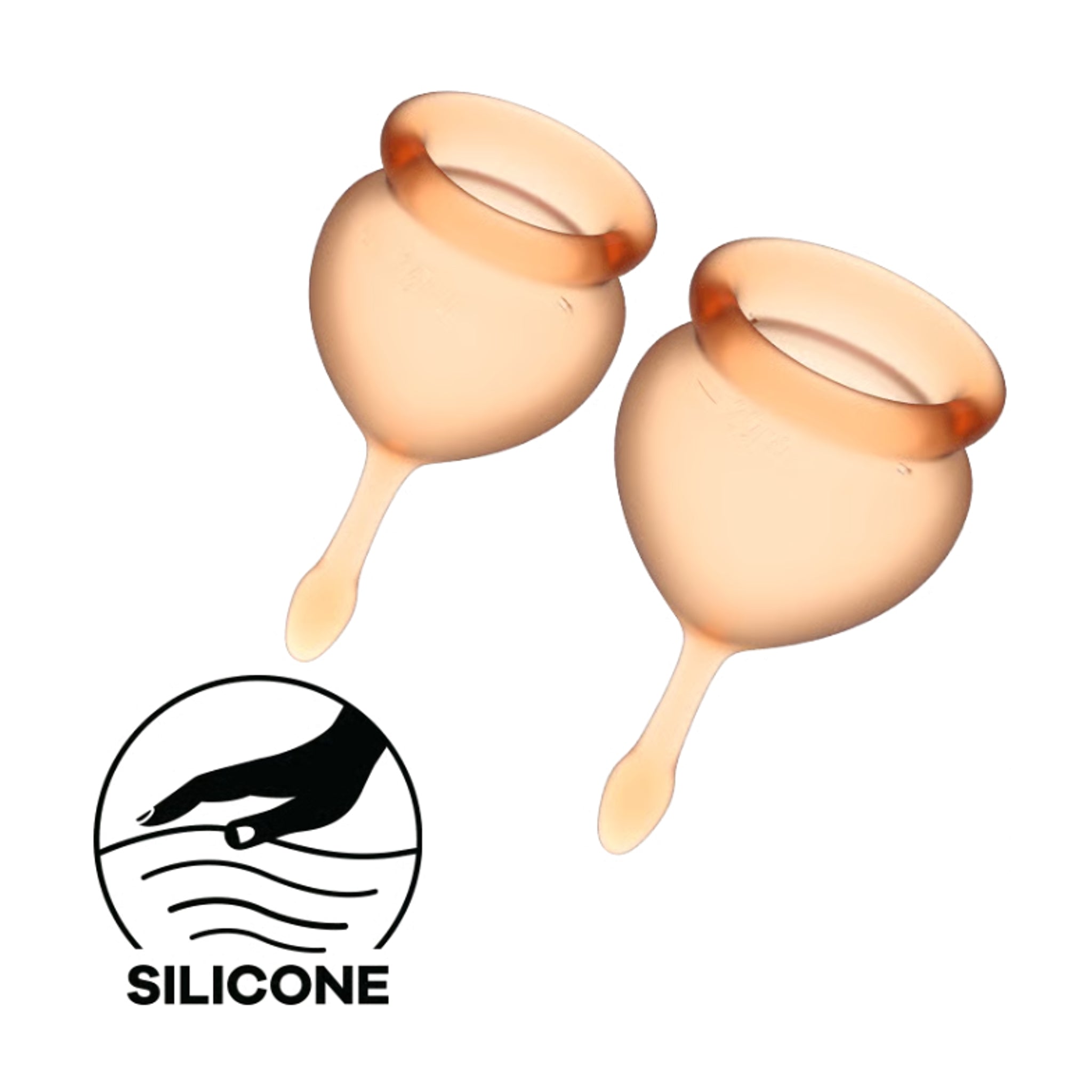 Satisfyer Feel Good Menstrual Cup Orange with 15ml and 20ml Sizes Medical Grade Silicone Secondary image
