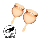 Satisfyer Feel Good Menstrual Cup Orange with 15ml and 20ml Sizes Medical Grade Silicone > Essentials > Menstrual Products